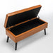 Storage Bench with Storage Bench for Bedroom End of Bed Bench Foot of Bed Bench Entryway Bench Storage Ottoman Bench 43.3" W x 17.7" Brown Leather Bench - DTYStore