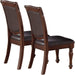 Royal Majestic Formal Set of 2 Arm Chairs Brown Color Rubberwood Dining Room Furniture Faux Leather Upholstered Seat - DTYStore
