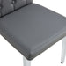 2 piece set of gray armless dining chairs brings a touch of elegance and mystery to the dining area with its deep gray tone,The grid and buckle design of the back add a vintage yet fashionable touch - DTYStore