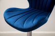 Ellston Upholstered Adjustable Swivel Barstools in Blue, Set of 2 - DTYStore