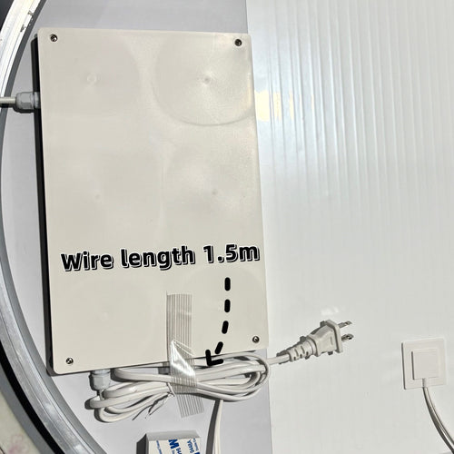 Modern Black Aluminum Frame Wall Mirror with Rounded Corners, Temperature Display, Tri-Color Light, Defogging - Image 12