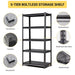 63"H 5 Tier Metal Shelves for Storage Garage Shelving 2000LBS Heavy Duty Storage Shelves Adjustable Garage Shelf Industrial Shelving Unit Storage Utility Rack,31.5"W*15.7"D*63"H,Black - DTYStore