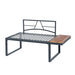 4 Piece L-Shaped Patio Wicker Outdoor 5-Seater Sectional Sofa Seating Group Conversation Sets with Side Table & Dark Grey Cushions - DTYStore