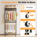 Mini Rolling Clothes Rack, Heavy Duty Garment Racks 3 Tiers Portable Adjustable Wire Shelves with Wheels, Hanging Rods & Side Hooks Metal Freestanding Clothing Wardrobe Closet - Black - DTYStore