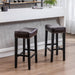 Furniture,Counter Height 29" Bar Stools for Kitchen Counter Backless Faux Leather Stools Farmhouse Island Chairs,29 Inch, Brown, Set of 2 - DTYStore