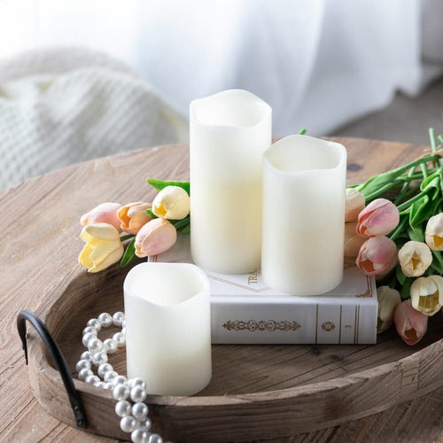 Set of 3 Ivory LED Candles with Remote Timer, L:D3X6' M:D3X5' S:D3X4' - Image 2