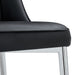 6 modern dining chairs, sleek PU backrest, and silver metal legs bring a comfortable home experience to the kitchen, bedroom, and office.Black PU Chairs with Simple Line Designs On The Backrest. - DTYStore