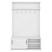 Hall Tree with Top Shelf and Storage Bench, Hallway Shoe Cabinet with Sliding Doors, Coat Rack with 5 Hanging Hooks for Entryways Hallways,White - DTYStore