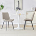 Light gray artificial leather backrest cushion dining chair, black metal legs, curved widened cushion design for more comfort, suitable for restaurants, kitchens, bedrooms, offices.(6 chairs) 0502 - DTYStore