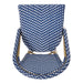 29.5' Outdoor PE Rattan French Barstool, Dark Teal and White, Aluminum Frame with Bamboo Finish (Set of 2) - DTYStore