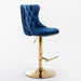 Furniture,Golden Swivel Velvet Barstools Adjusatble Seat Height from 25-33 Inch, Modern Upholstered Bar Stools with Backs Comfortable Tufted for Home Pub and Kitchen Island,Blue,Set of 2 - DTYStore