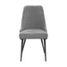 Set of 2 Fabric Upholstered Dining Chairs, Grey and Gunmetal - DTYStore