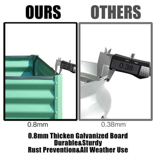 6x3x1.5ft Galvanized Raised Garden Bed, Outdoor Planter Garden Boxes Large Metal Planter Box for Gardening Vegetables Fruits Flowers, Green Default -DTYStore