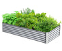 6x3x1.5ft Galvanized Raised Garden Bed, Outdoor Planter Garden Boxes Large Metal Planter Box for Gardening Vegetables Fruits Flowers, Silver Default -DTYStore