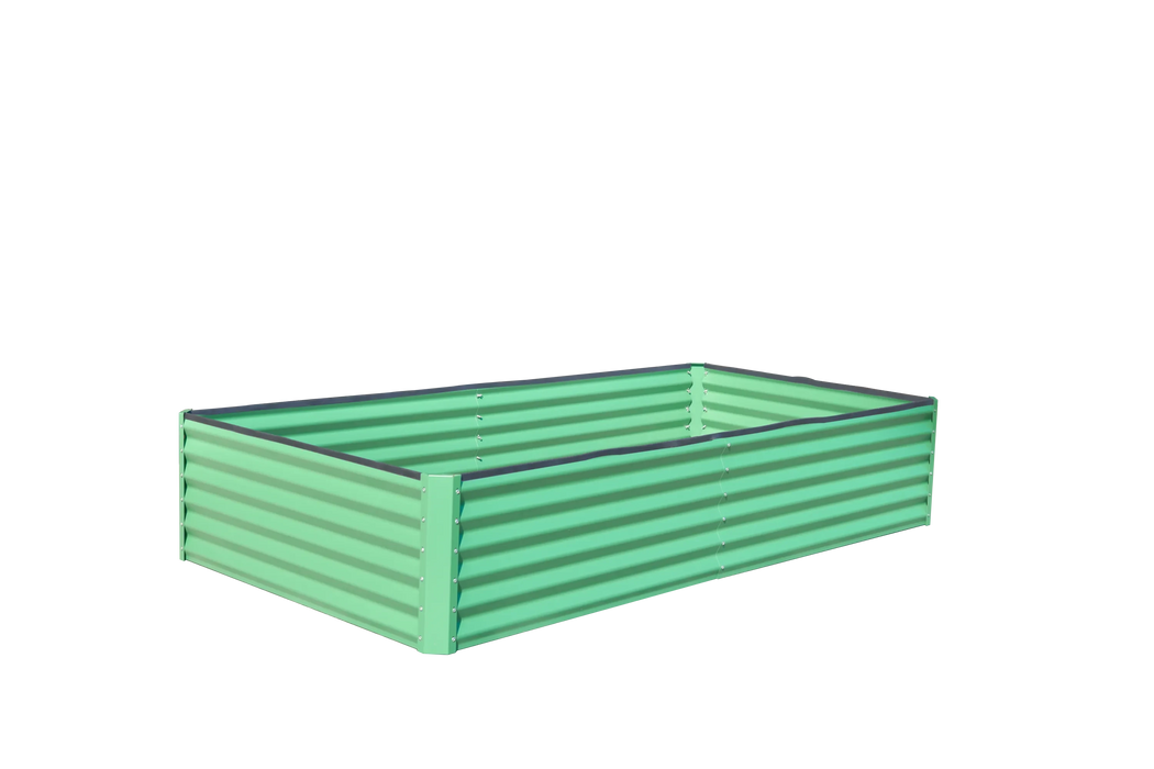 6x3x1ft Galvanized Raised Garden Bed, Outdoor Planter Garden Boxes Large Metal Planter Box for Gardening Vegetables Fruits Flowers, Green Default -DTYStore