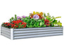 6x3x1ft Galvanized Raised Garden Bed, Outdoor Planter Garden Boxes Large Metal Planter Box for Gardening Vegetables Fruits Flowers, Silvery Default -DTYStore