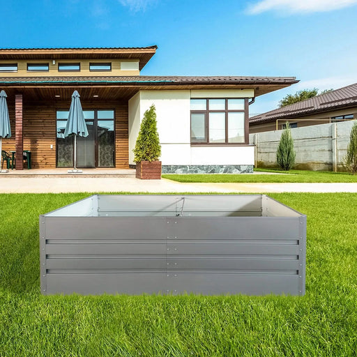 6x3x2 ft (1 pack) Metal Garden Bed,outdoor Planter Box Metal Patio Kit Planting Bed for Vegetables Flowers Herb,grey Default -DTYStore