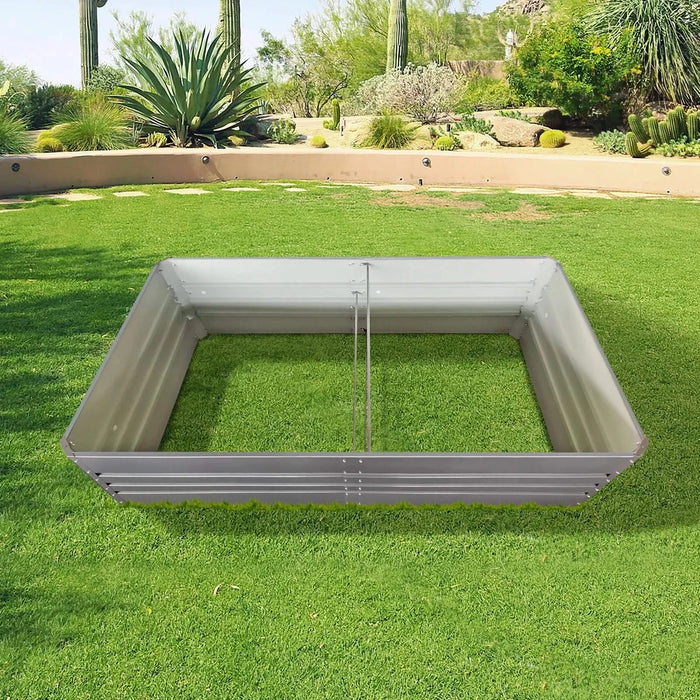 6x3x2 ft (1 pack) Metal Garden Bed,outdoor Planter Box Metal Patio Kit Planting Bed for Vegetables Flowers Herb,grey Default -DTYStore