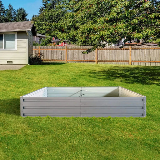 6x 3 x 1 ft (1 pack) Metal Garden Bed,Outdoor Planter Box Metal Patio Kit Planting Bed for Vegetables Flowers Herb,Grey Default -DTYStore