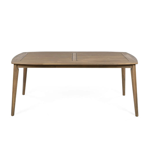 7-Piece Acacia Wood Outdoor Dining Set - 70.75' Table & 6 Chairs with Removable Cushions for Patio Garden Default -DTYStore