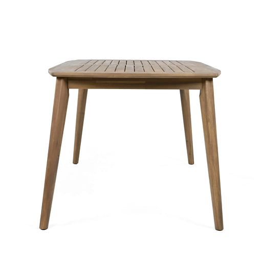 7-Piece Acacia Wood Outdoor Dining Set - 70.75' Table & 6 Chairs with Removable Cushions for Patio Garden Default -DTYStore