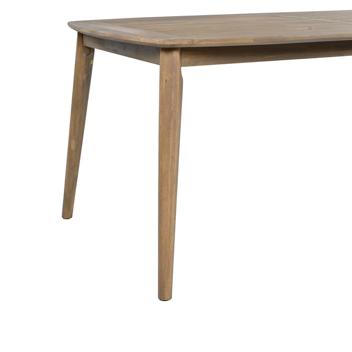 7-Piece Acacia Wood Outdoor Dining Set - 70.75' Table & 6 Chairs with Removable Cushions for Patio Garden Default -DTYStore