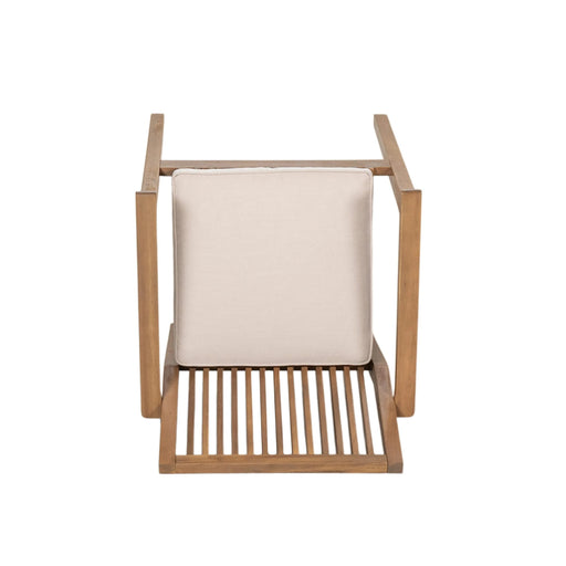 7-Piece Acacia Wood Outdoor Dining Set - 70.75' Table & 6 Chairs with Removable Cushions for Patio Garden Default -DTYStore