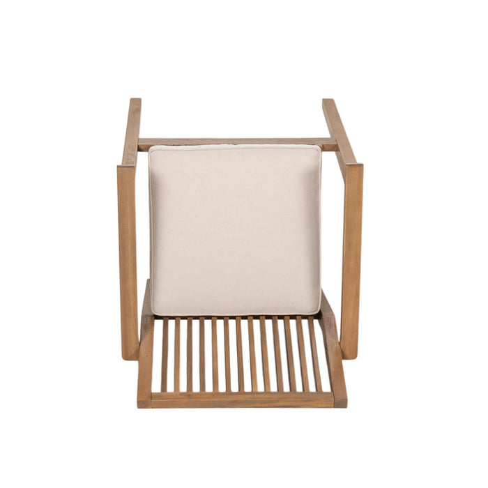 7-Piece Acacia Wood Outdoor Dining Set - 70.75' Table & 6 Chairs with Removable Cushions for Patio Garden Default -DTYStore