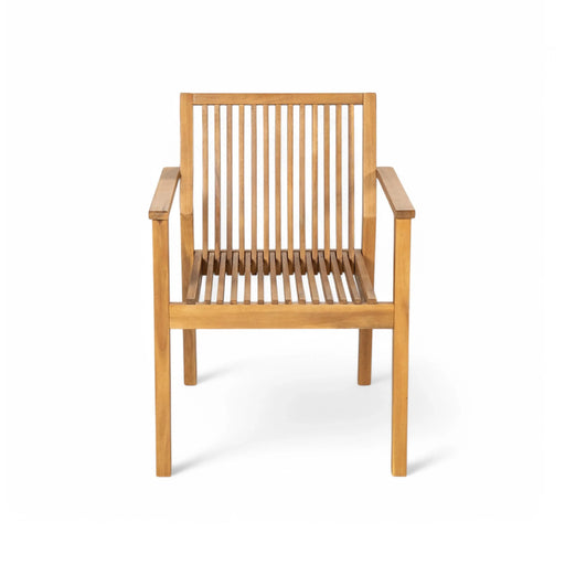 7-Piece Acacia Wood Outdoor Dining Set, 72'W Slatted Table & 6 Chairs with Removable Cushions for Patio Garden Default -DTYStore