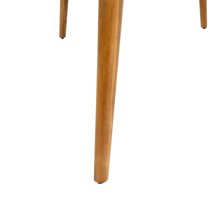 7-Piece Acacia Wood Outdoor Dining Set, 72'W Slatted Table & 6 Chairs with Removable Cushions for Patio Garden Default -DTYStore