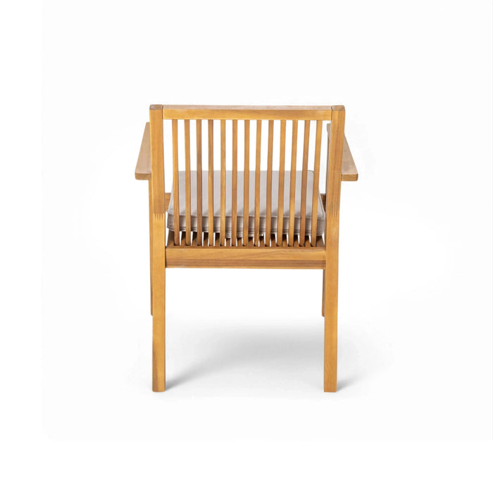 7-Piece Acacia Wood Outdoor Dining Set, 72'W Slatted Table & 6 Chairs with Removable Cushions for Patio Garden Default -DTYStore