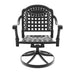 7-Piece All-Weather Cast Aluminum Dining Set, Include 2 Swivel Chairs,4 Dining Chairs and Oval Table With Black Frame Default -DTYStore