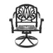 7-Piece All-Weather Cast Aluminum Dining Set, Include 2 Swivel Chairs,4 Dining Chairs and Oval Table With Black Frame Default -DTYStore