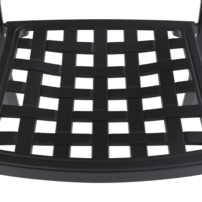 7-Piece All-Weather Cast Aluminum Dining Set, Include 2 Swivel Chairs,4 Dining Chairs and Oval Table With Black Frame Default -DTYStore