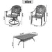 7-Piece All-Weather Cast Aluminum Dining Set, Include 2 Swivel Chairs,6 Dining Chairs and Rectangular Table With Black Frame Default -DTYStore
