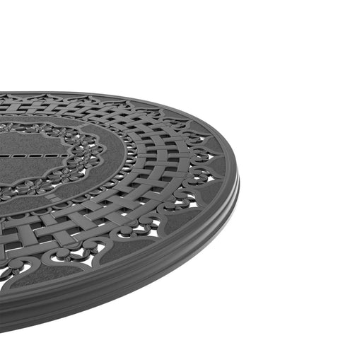 7-Piece All-Weather Cast Aluminum Dining Set, Include 6 Swivel Chairs and Oval Table With Black Frame Default -DTYStore