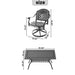 7-Piece All-Weather Cast Aluminum Dining Set, Include 6 Swivel Chairs and Rectangular Table With Black Frame Default -DTYStore