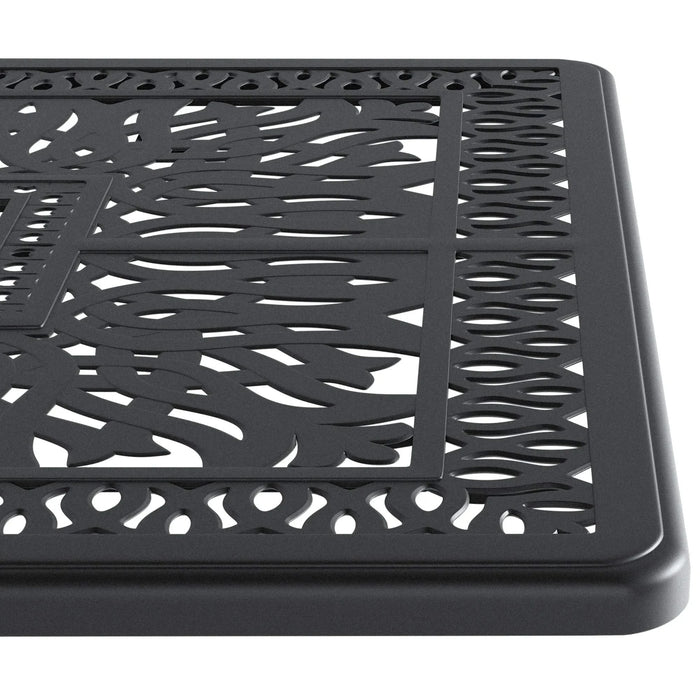 7-Piece All-Weather Cast Aluminum Dining Set, Include 6 Swivel Chairs and Rectangular Table With Black Frame Default -DTYStore