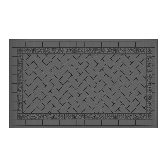 7-Piece All-Weather Cast Aluminum Dining Set, Include 6 Swivel Chairs and Rectangular Table With Black Frame Default -DTYStore