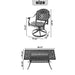 7-Piece All-Weather Cast Aluminum Dining Set, Include 6 Swivel Chairs and Rectangular Table With Black Frame Default -DTYStore