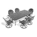 7-Piece All-Weather Cast Aluminum Dining Set, Include 6 Swivel Chairs and Rectangular Table With Black Frame Default -DTYStore