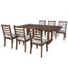 7-Piece Farmhouse Extendable Dining Table Set, 78 in Rustic Wood Table with 18 in Removable Leaf and 6 Upholstered Chairs for Dining Room Default -DTYStore