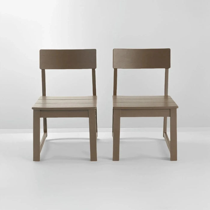 7-Piece HDPE Outdoor Dining Set for 6 – Weather-Resistant Patio Table with Umbrella Hole and 6 Armless Chairs, Durable Garden Furniture for Backyard, Lawn, Deck, or Poolside (Antique Dark Oak) Default -DTYStore