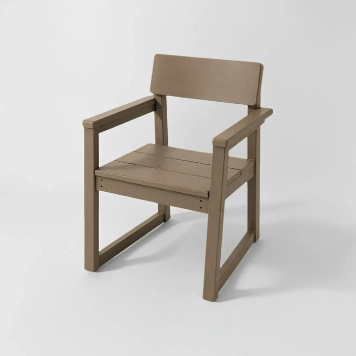 7-Piece HDPE Outdoor Dining Set for 6 – Weather-Resistant Patio Table with Umbrella Hole and 6 Armless Chairs, Durable Garden Furniture for Backyard, Lawn, Deck, or Poolside (Antique Dark Oak) Default -DTYStore