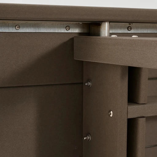 7-Piece HDPE Outdoor Dining Set for 6 – Weather-Resistant Patio Table with Umbrella Hole and 6 Armless Chairs, Durable Garden Furniture for Backyard, Lawn, Deck, or Poolside (Antique Dark Oak) Default -DTYStore