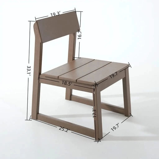 7-Piece HDPE Outdoor Dining Set for 6 – Weather-Resistant Patio Table with Umbrella Hole and 6 Armless Chairs, Durable Garden Furniture for Backyard, Lawn, Deck, or Poolside (Antique Dark Oak) Default -DTYStore