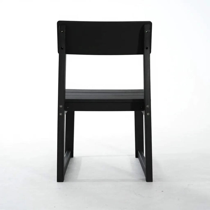 7-Piece HDPE Outdoor Dining Set for 6 – Weather-Resistant Patio Table with Umbrella Hole and 6 Armless Chairs, Durable Garden Furniture for Backyard, Lawn, Deck, or Poolside (Black) Default -DTYStore