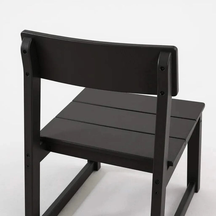 7-Piece HDPE Outdoor Dining Set for 6 – Weather-Resistant Patio Table with Umbrella Hole and 6 Armless Chairs, Durable Garden Furniture for Backyard, Lawn, Deck, or Poolside (Black) Default -DTYStore