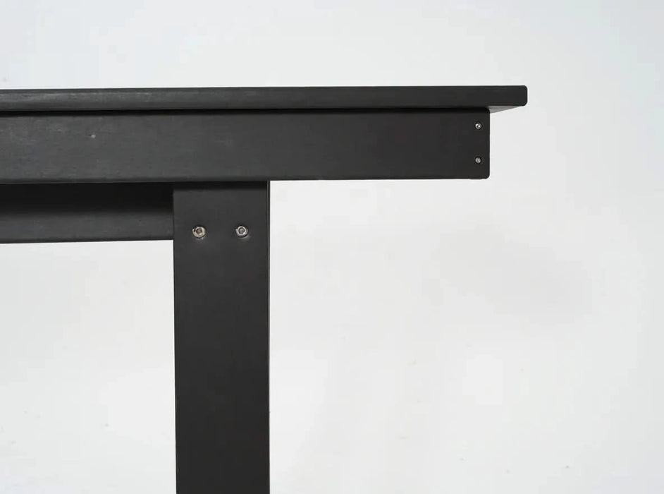 7-Piece HDPE Outdoor Dining Set for 6 – Weather-Resistant Patio Table with Umbrella Hole and 6 Armless Chairs, Durable Garden Furniture for Backyard, Lawn, Deck, or Poolside (Black) Default -DTYStore