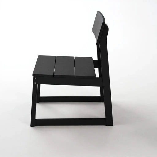 7-Piece HDPE Outdoor Dining Set for 6 – Weather-Resistant Patio Table with Umbrella Hole and 6 Armless Chairs, Durable Garden Furniture for Backyard, Lawn, Deck, or Poolside (Black) Default -DTYStore